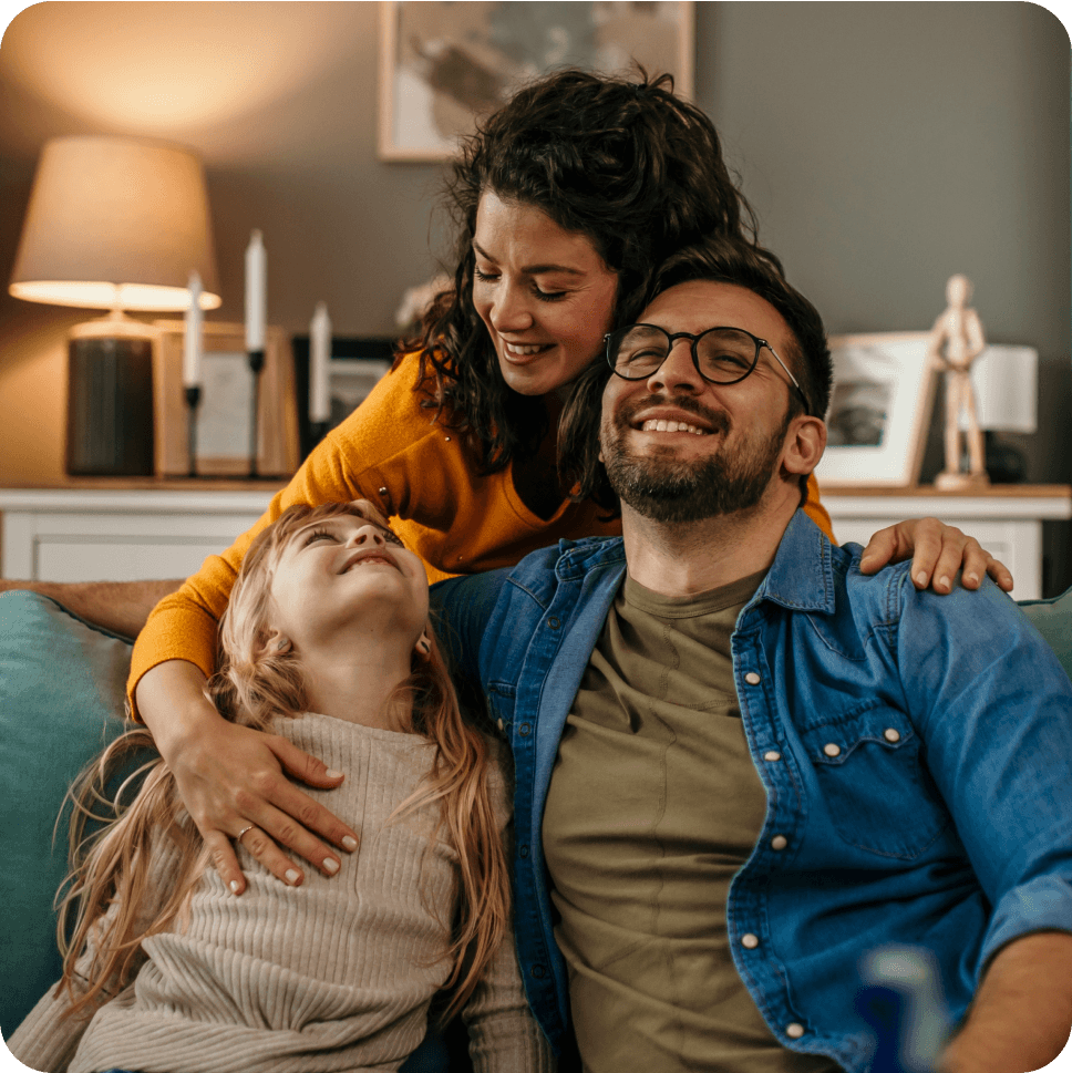 Family relaxing on a couch - Adesco CTA